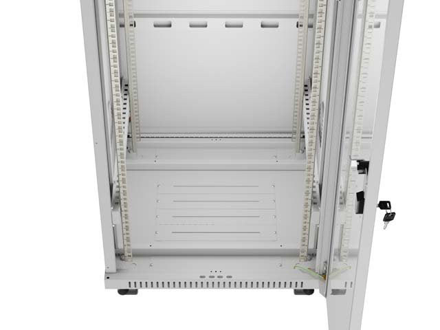 Lanberg Rack Cabinet 19" Free-Standing 42u 600x600 Flat Pack With Glass Door Lcd Grey V2