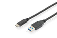 EAN 4016032438298 - Digitus AK-300146-010-S cable USB USB 2.0 1 m USB C USB A 10 Gbit/s Negro imagen 1