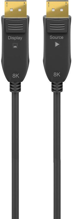 Cable Displayport  Macho-Macho De 30m 8k/60hz  V.2.0 40 Bbit/S  Negro, Aoc Fibra Óptica Híbrido  Goobay