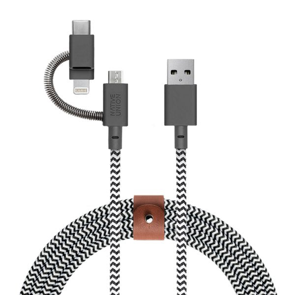 EAN 4895200436362 - Native Union Belt cable USB USB 2.0 2 m USB A USB C/Micro-USB B/Lightning Negro, Blanco imagen 2