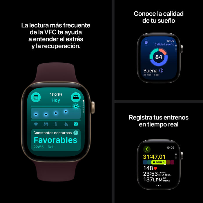 Apple Watch Series 12 Gps 42mm Negro Correa Deportiva Negro (S M)