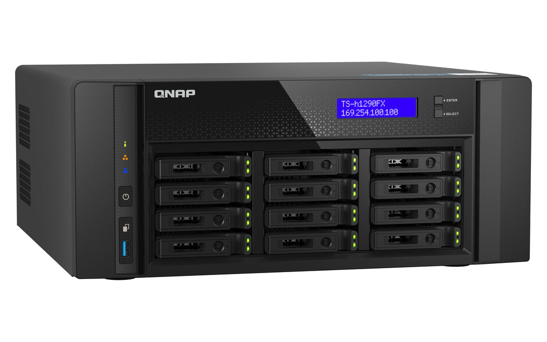 EAN 4711103080511 - QNAP TS-h1290FX NAS Torre EPYC 7232P 64 GB DDR4 0 TB QuTS hero Negro imagen 3