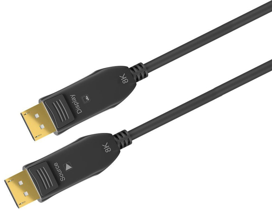Cable Displayport  Macho-Macho De 20m 8k/60hz  V.2.0 40 Bbit/S  Negro, Aoc Fibra Óptica Híbrido  Goobay