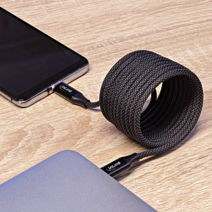 Inline® Magnetic Usb-C Cable, Usb-C Male/Male, 100w, Black, 1.5m