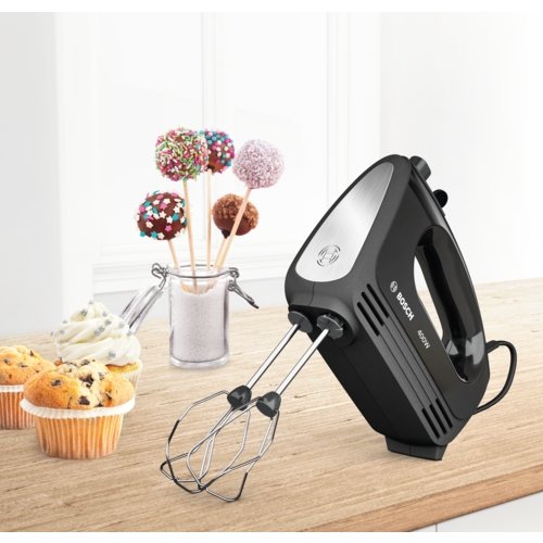 Batidora De Mano Bosch Mfq2420b Clevermixx, 400 W, 4 Velocidades, Acero Inoxidable Cepillado Negro