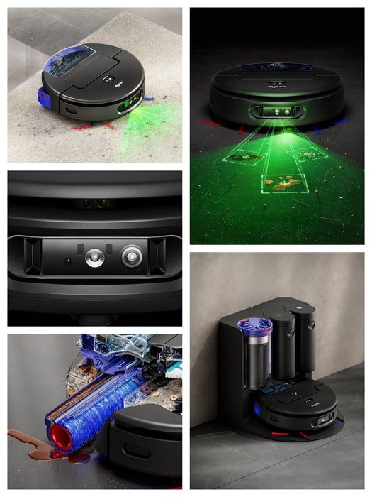 Dyson Spot+Scrub Ai, Beutellos, Schwarz, Rund, 0,25 L, Ladend, Purification, 0.3 L