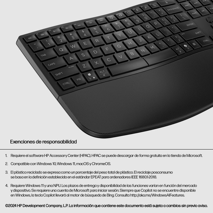 EAN 0197498231419 - HP 680 Comfort Dual-Mode Keyboard teclado Hogar RF Wireless + Bluetooth Negro imagen 7