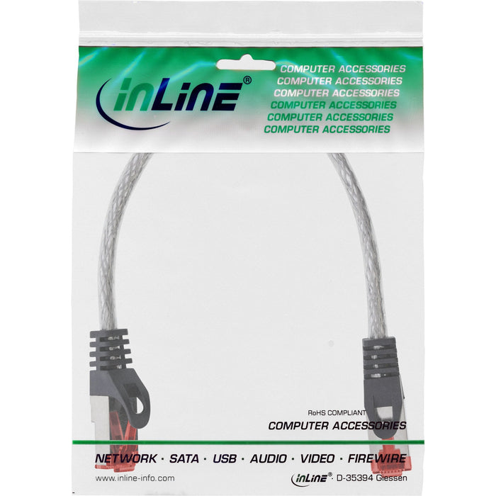 Cable De Red Inline S/Ftp Pimf Cat.6 250mhz Pvc Cobre Transparente 0.25m