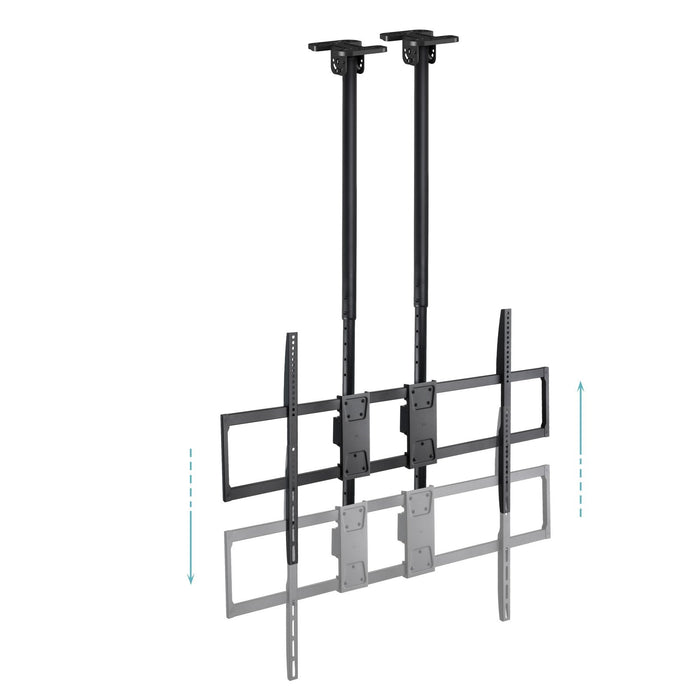 Soporte Techo Doble Mastil Pantallas 60-120" Negro