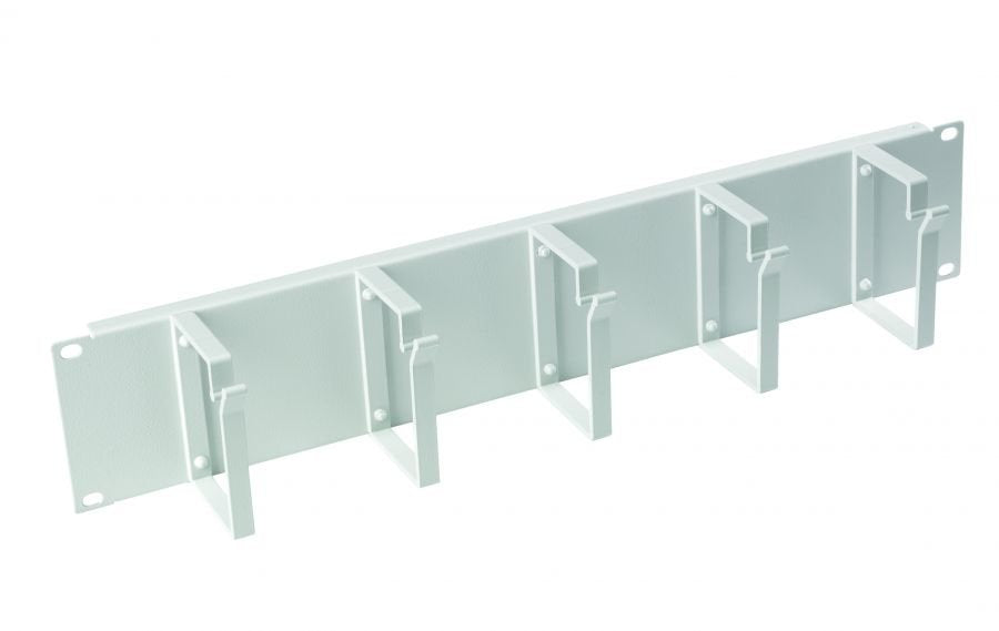 2u 19" Cable Organizer Panel,  5 Hook White