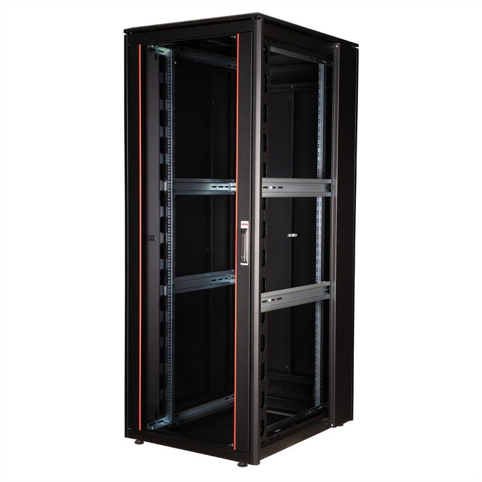 Roline 19-Zoll Netzwerkschrank Pro 42 He, 800x1000 Bxt Glastr Schwarz