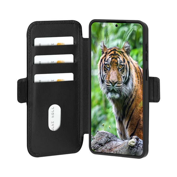 Dbramante1928 Copenhagen Funda Con Tapa Para Teléfono Móvil Cuero De Grano Entero Negro Para Samsung Galaxy S26
