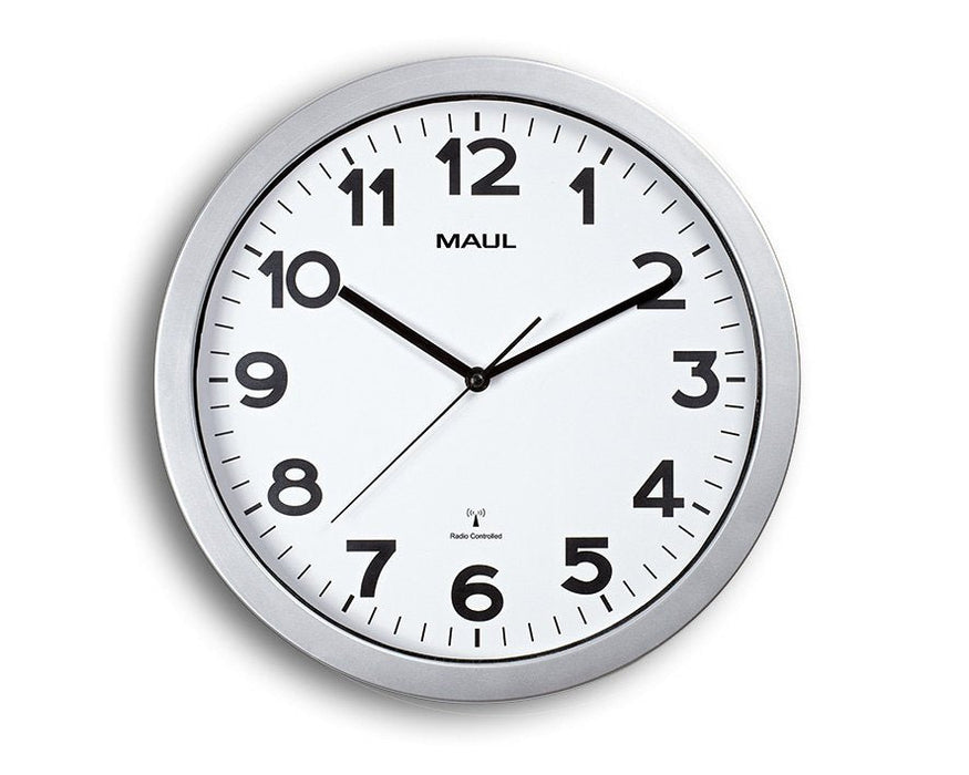 Maul Inalámbrico Reloj De Pared Maulstep, Ø 35 Cm, Plateado