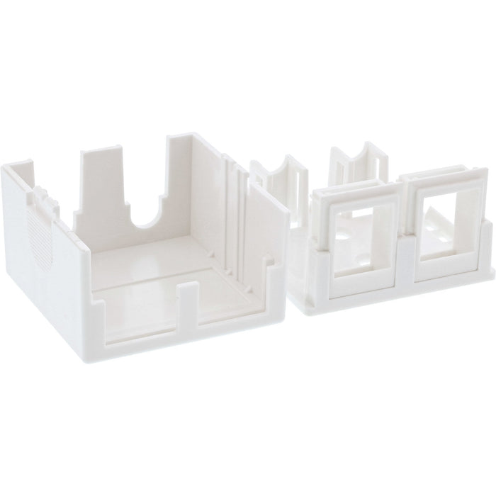 Caja De Montaje En Superficie Inline Para Keystone 2x Rj45, Blanco