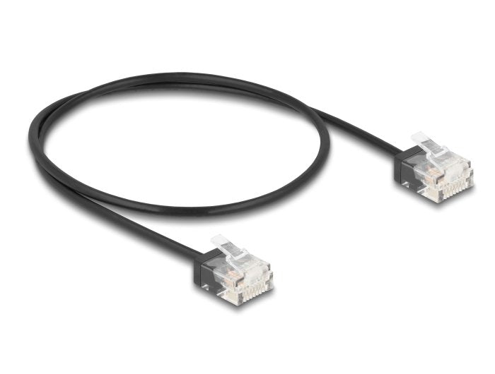 Delock Rj45 Cable De Red Cat.6 Utp Ultra Slim 0,5 M Negro Con Kurzen Machon
