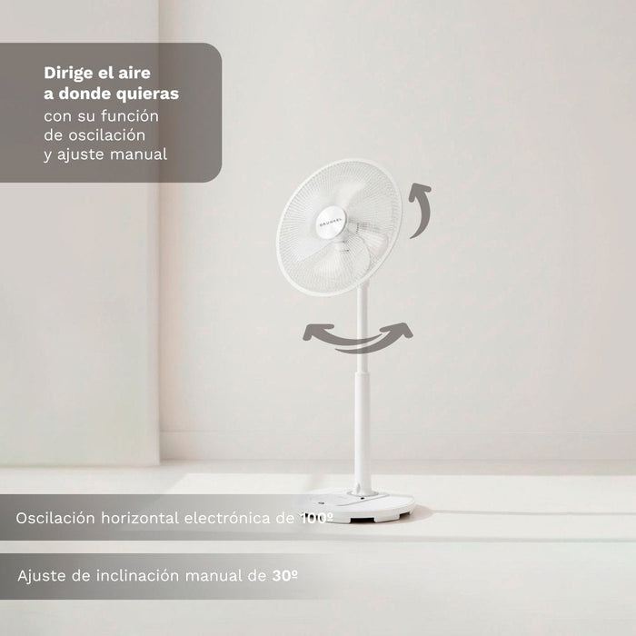 Ventilador De Pie Grunkel Fs-14t 25w 7 Aspas 35cm 12 Velocidades