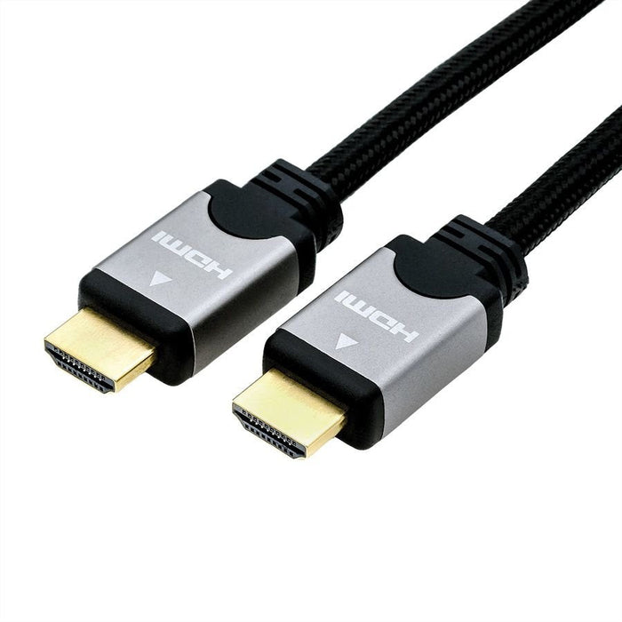 Roline Hdmi High Speed Cable Mit Ethernet, St-St, Schwarz   Silber, 1,5 M