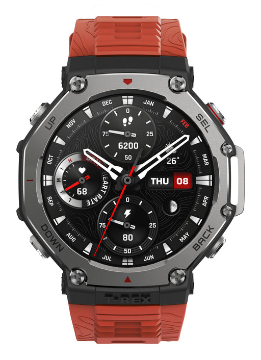 EAN 6970100374933 - Amazfit T-Rex 3 Lava 3,81 cm (1.5") AMOLED 48.5 mm Digital 480 x 480 Pixeles Pantalla táctil Negro, Acero imagen 2