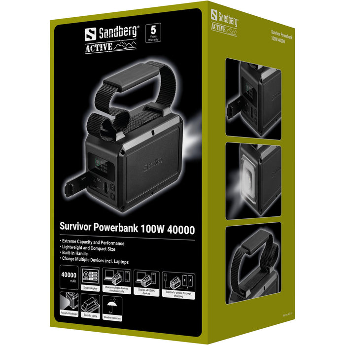 EAN 5705730421143 - Sandberg Survivor Powerbank 100W 40000 40000 mAh Negro imagen 6