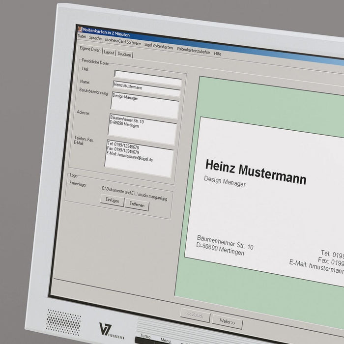 Sigel Visitenkarten 200 G M² Satiniert Hochweiss