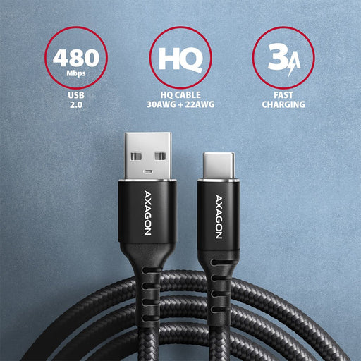 EAN 8595247906861 - Axagon BUCM-AM20AB cable USB USB 2.0 2 m USB A USB C Negro imagen 2