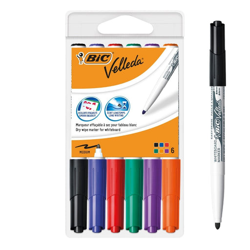 EAN 3086120057466 - BIC Velleda 1741 marcador 6 pieza(s) Punta redonda Negro, Azul, Verde, Naranja, Púrpura, Rojo imagen 1