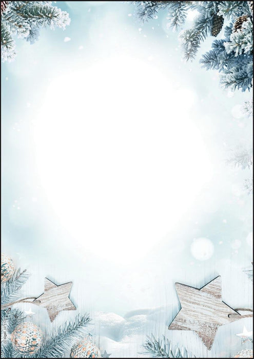 Papel Decorativo Navideño Estrella De Nieve  90 G/M², 25 Hojas, A4