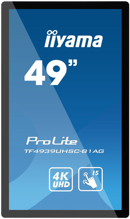 Monitor Iiyama 49 Tf4939uhsc-B1ag Touch  8ms,24/7,Dvi,Hdmi,Vga,Sp,Usb