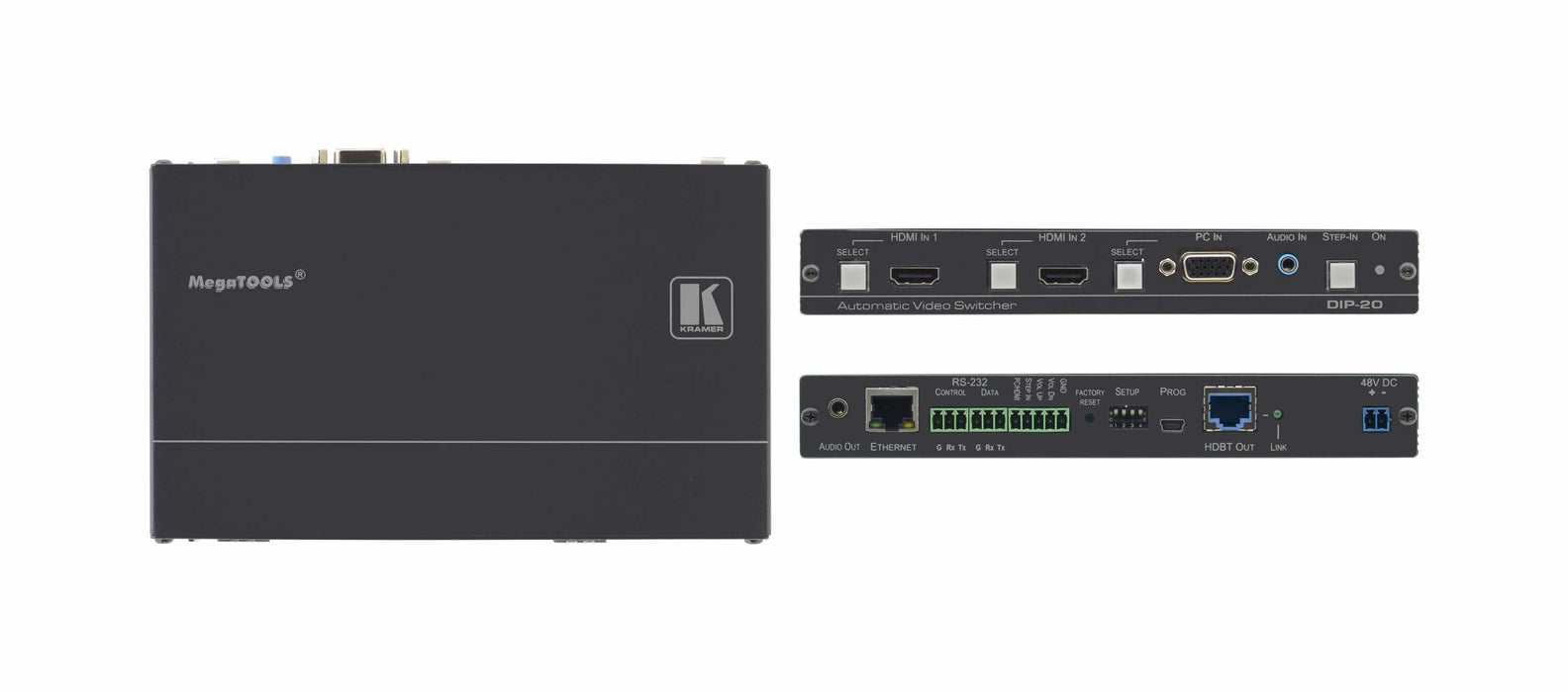EAN 7291063075897 - Kramer Electronics DIP-20 extensor audio/video Transmisor de señales AV Negro imagen 1