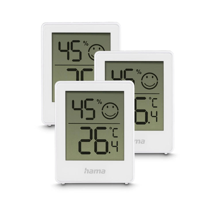 Hama Cres Pack De 3 Medidores De Temperatura Y Humedad Para Interior - Pantalla Digital - Permite Colgar En Pared -