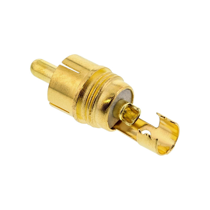 Conector Macho De Metal Rca Inline Para Soldar, Negro, Anillo Rojo, Para Cable De 6 Mm