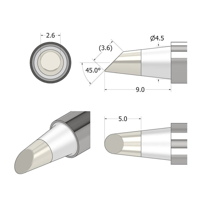 Punta De Soldadura Ifixit Fixhub Cónica Biselada 2,6 Mm, Soldador Plateado If145-840-1