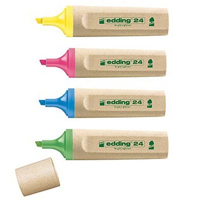 EAN 4004764917723 - Edding EcoLine 24 marcador 4 pieza(s) Punta de cincel/fina Azul, Verde, Rosa, Amarillo imagen 1