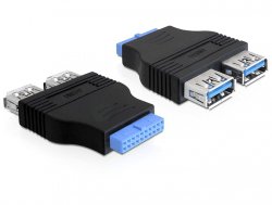 EAN 4043619653249 - DeLOCK 65324 cambiador de género para cable USB 3.0 19 Pin Buchse Negro imagen 1