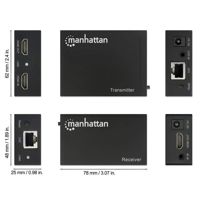 EAN 0766623207461 - Manhattan 207461 extensor audio/video Transmisor y receptor de señales AV Negro imagen 7