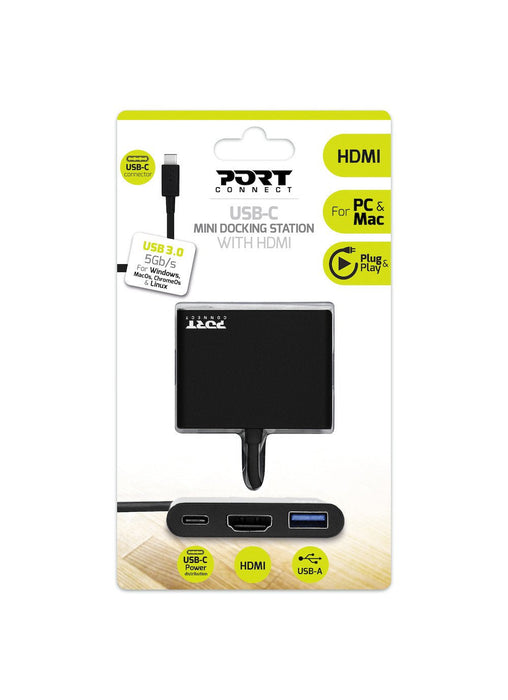 Port Designs Mini Usb-C Docking Station Con Hdmi
