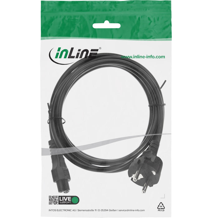 Cable De Alimentación Inline Ac Type F Para Notebook Negro 2m