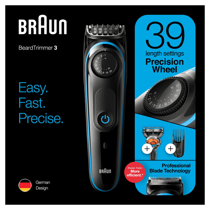 Barbero Cortapelos Braun Bt3240 + Gillete Fusion 39 Ajustes Barba Lavable Control Giratorio