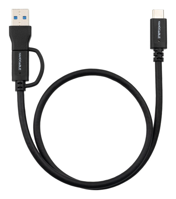 Cable Usb-C+Usb-A/M-Usb-C/M 3.2 Gen2  60w 4k 0.5m