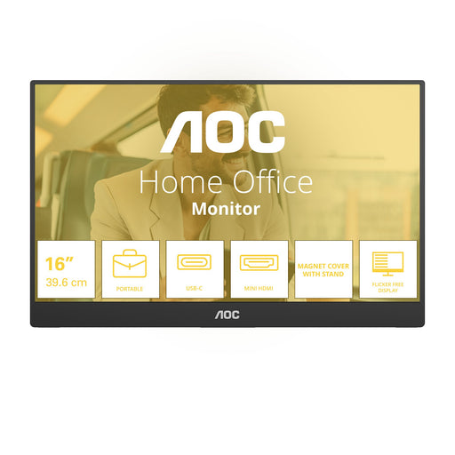 EAN 4038986133449 - AOC 16T20E2 monitor o TV portátil Monitor portátil Negro 39,6 cm (15.6") LED 1920 x 1080 Pixeles imagen 1