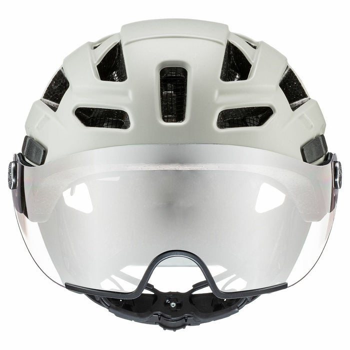 Casco De Ciclismo Uvex Finale Con Visera, Talla 56-61 Cm, Color Arena/Blanco Mate.
