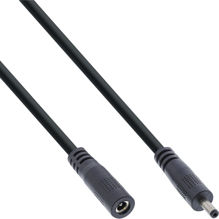 Inline® Dc Extensión Cable, Dc Male/Female 3.5x1.35mm, Awg 18, Negro 2m