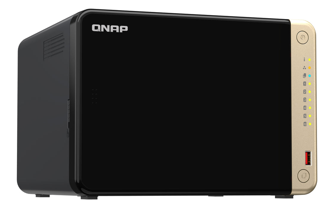 EAN 4711103082317 - QNAP TS-664 NAS Torre Intel® Celeron® N5095 8 GB DDR4 0 TB QNAP QTS Negro, Bronce imagen 4