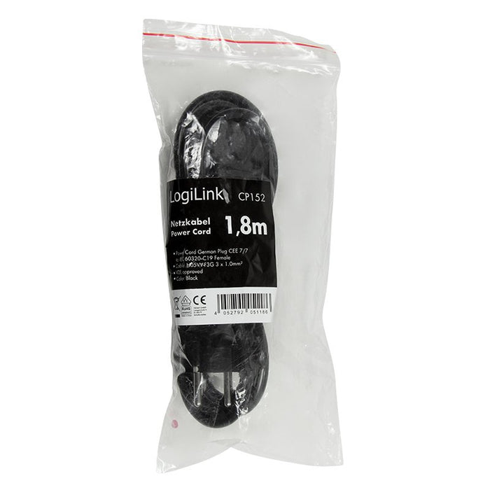 EAN 4052792051186 - LogiLink CP152 cable de transmisión Negro 1,8 m CEE7/7 IEC C19 imagen 4
