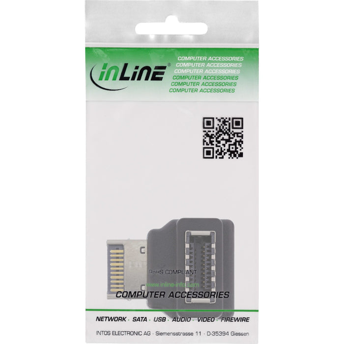 Inline® Usb 3.2 Adaptador Internal, Front Panel Usb-E Macho A Usb-E Hembra 90°