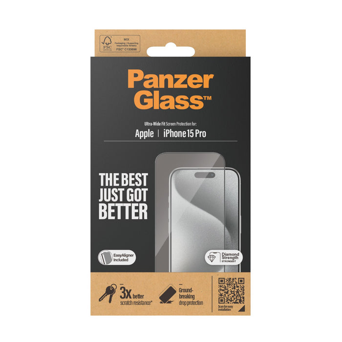 EAN 5711724028106 - PanzerGlass ® Screen Protector iPhone 15 Pro | Ultra-Wide Fit w. EasyAligner Protector de pantalla Apple  imagen 3