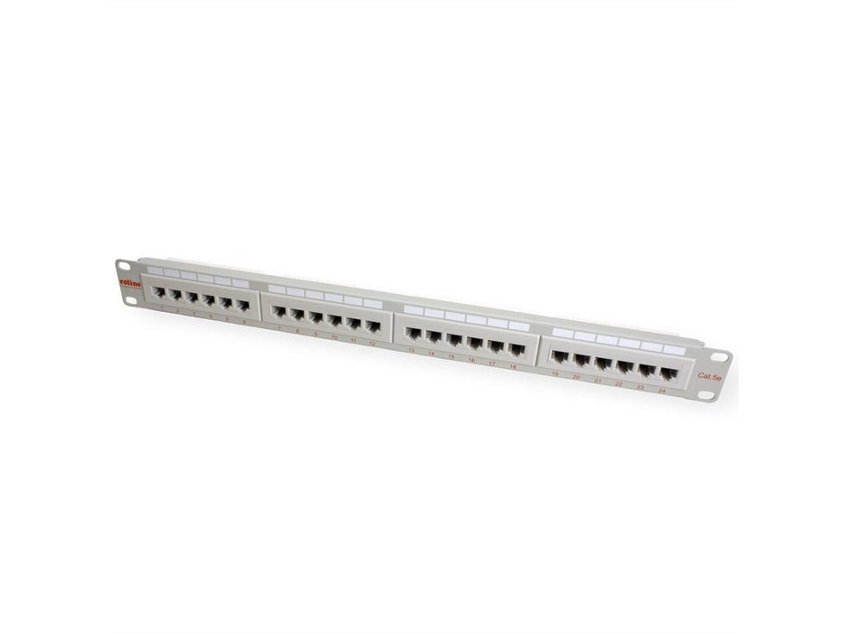 Roline Kat.5e Class D 48,26cm 19zoll-Patchpanel 24 Ports Utp Grau