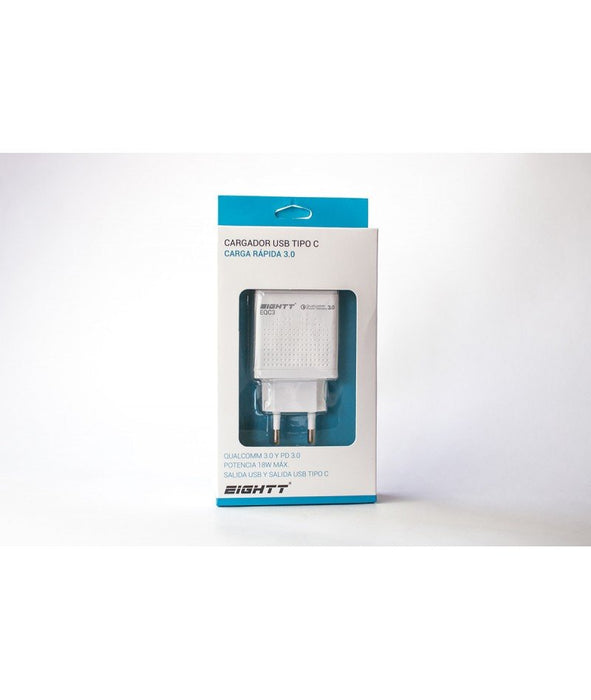 EAN 8425402168660 - Eightt EQC3 cargador de dispositivo móvil Universal Blanco Corriente alterna Carga rápida Interior imagen 5