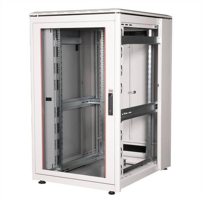 Roline 19-Zoll Netzwerkschrank Pro 26 He, 800x1000 Bxt Glastr Grau