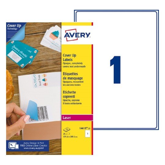 EAN 5014702139918 - Avery L4610-25 etiqueta autoadhesiva Rectángulo Permanente Blanco 25 pieza(s) imagen 1